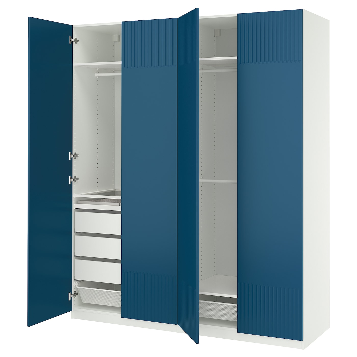 IKEA PAX / FYRUDDEN kombinacja szafy, biały/biały, 200x60x236 cm