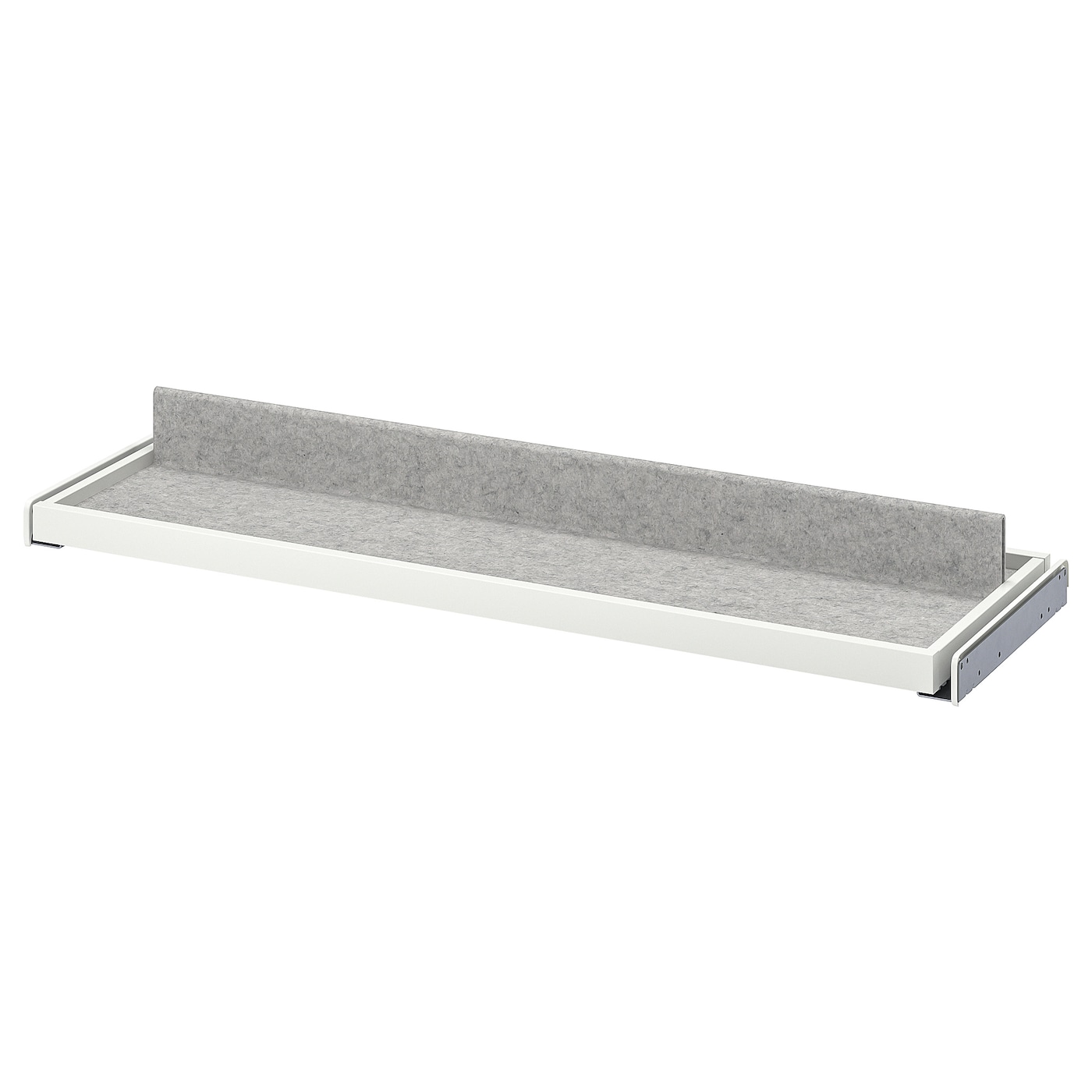 IKEA KOMPLEMENT wysuwana taca z wkładem na buty, biały/jasnoszary, 100x35 cm