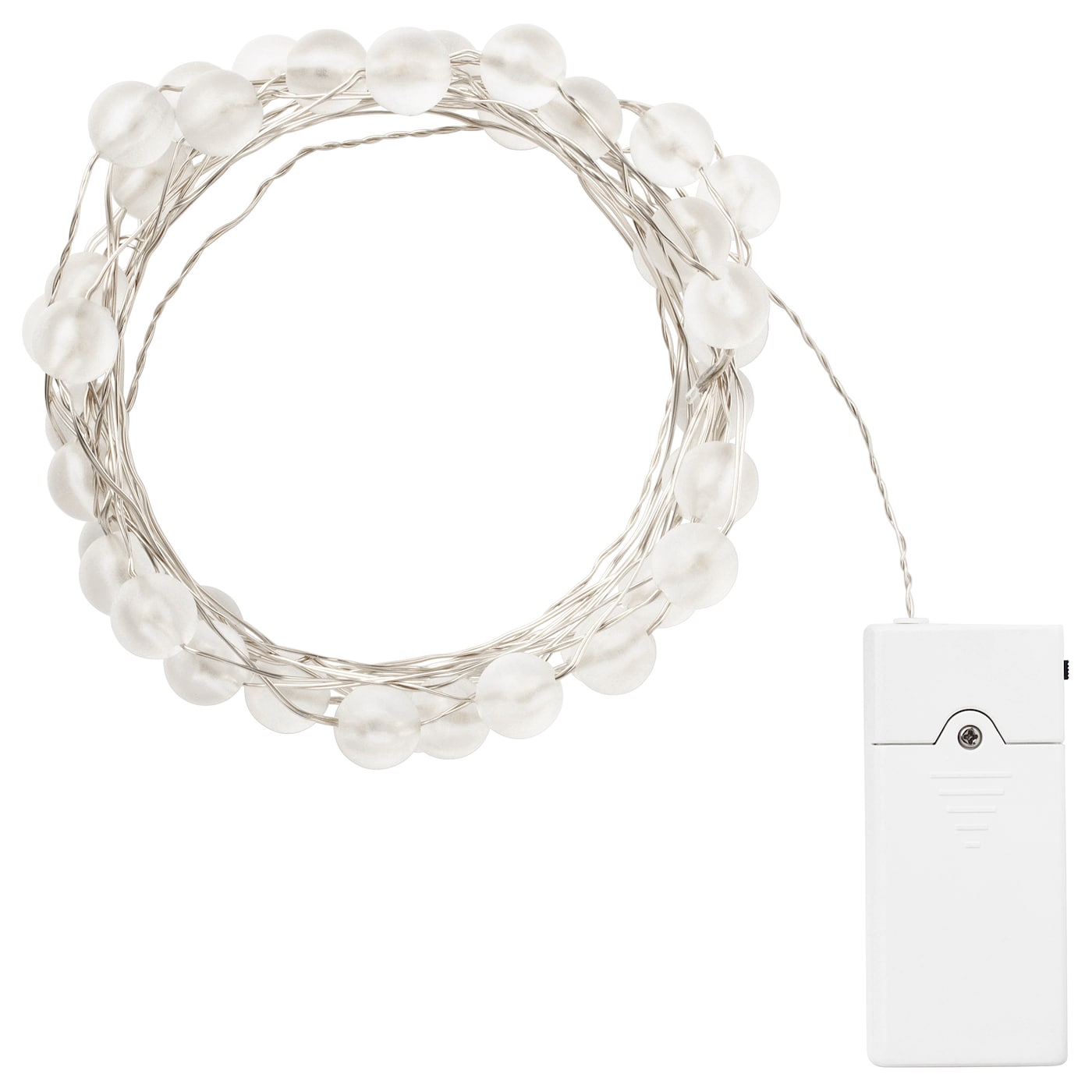 IKEA SNÖYRA girlanda LED, 40 lampek, do wnętrz/na baterie srebrny, Długość do 1. lampy: 1 m