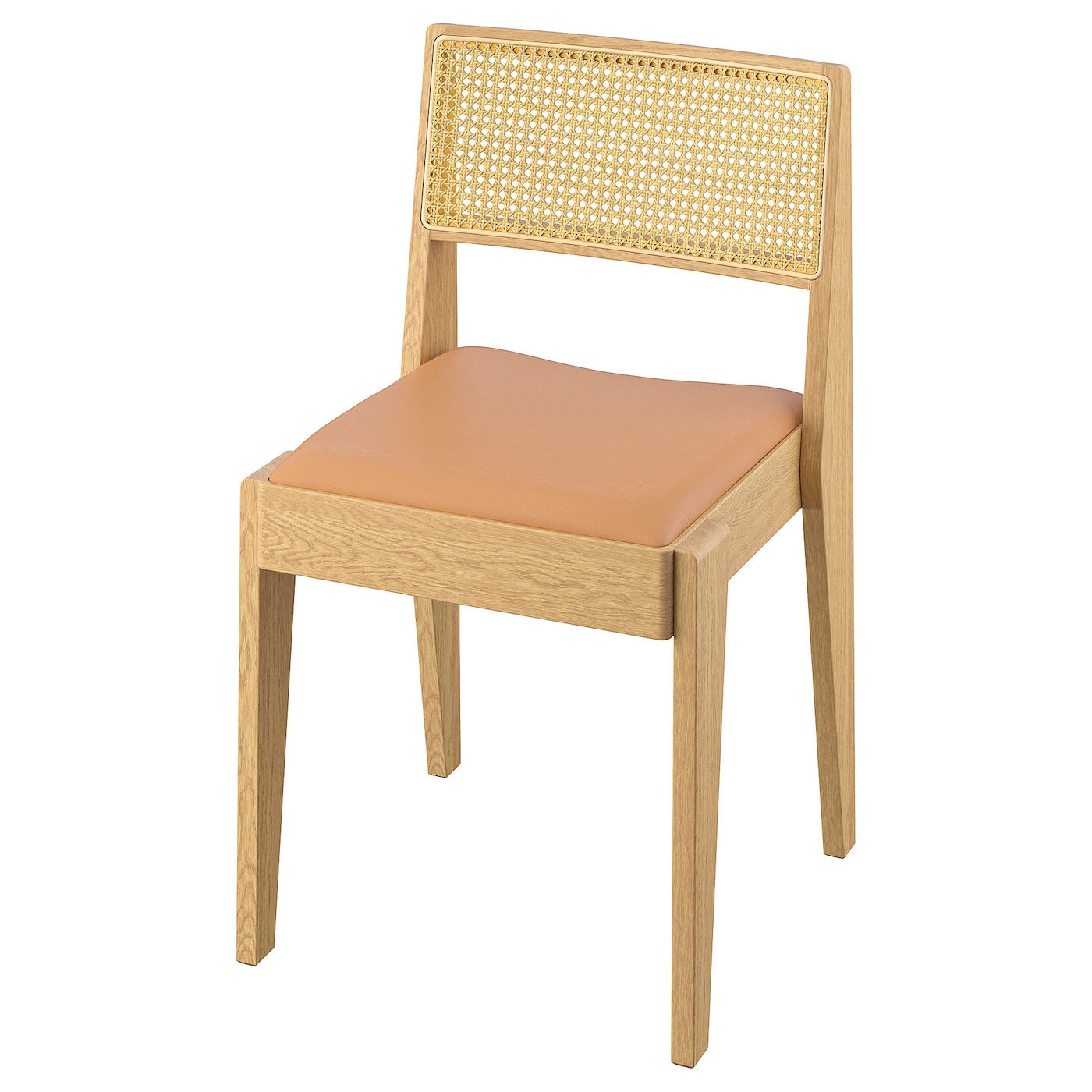 IKEA STOCKHOLM 2025 krzesło, dąb/rattan, Głębokość: 45 cm