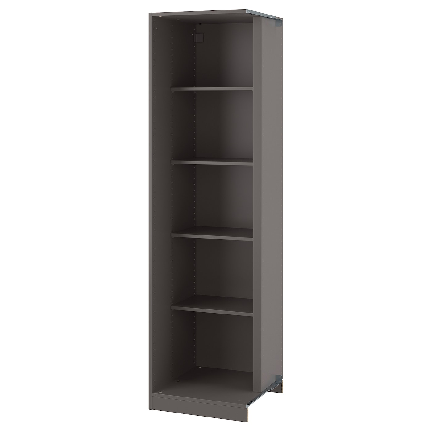 IKEA PAX dostawka narożna 4 półki, ciemnoszary, 53x58x201 cm