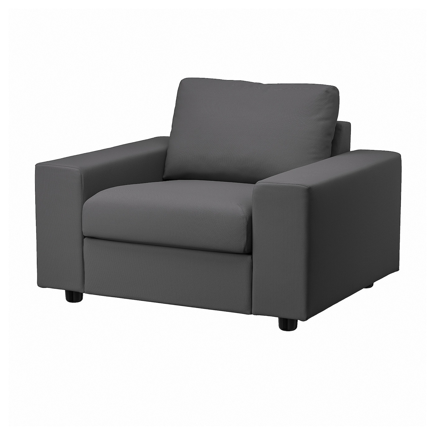 IKEA VIMLE fotel, z szerokimi podłokietnikami/Hallarp szary, Szerokość: 115 cm