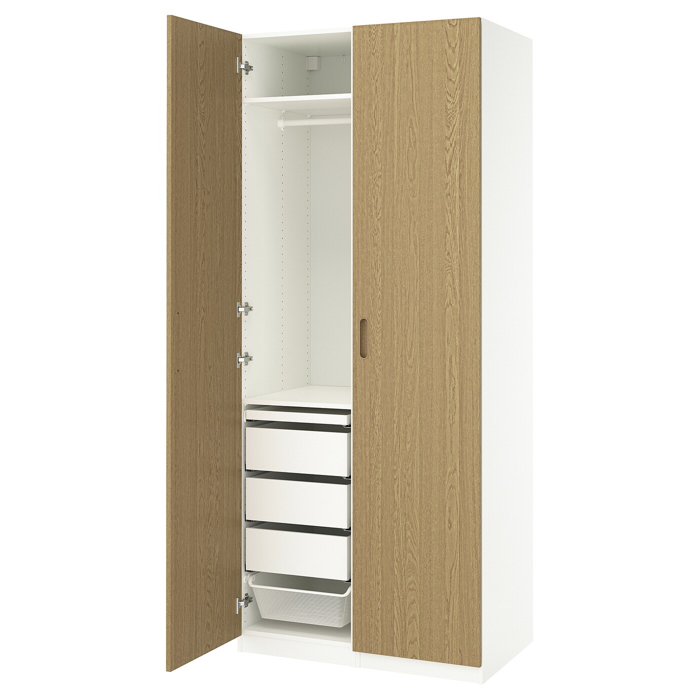 IKEA PAX / TONSTAD kombinacja szafy, biały/okl dęb, 100x60x236 cm