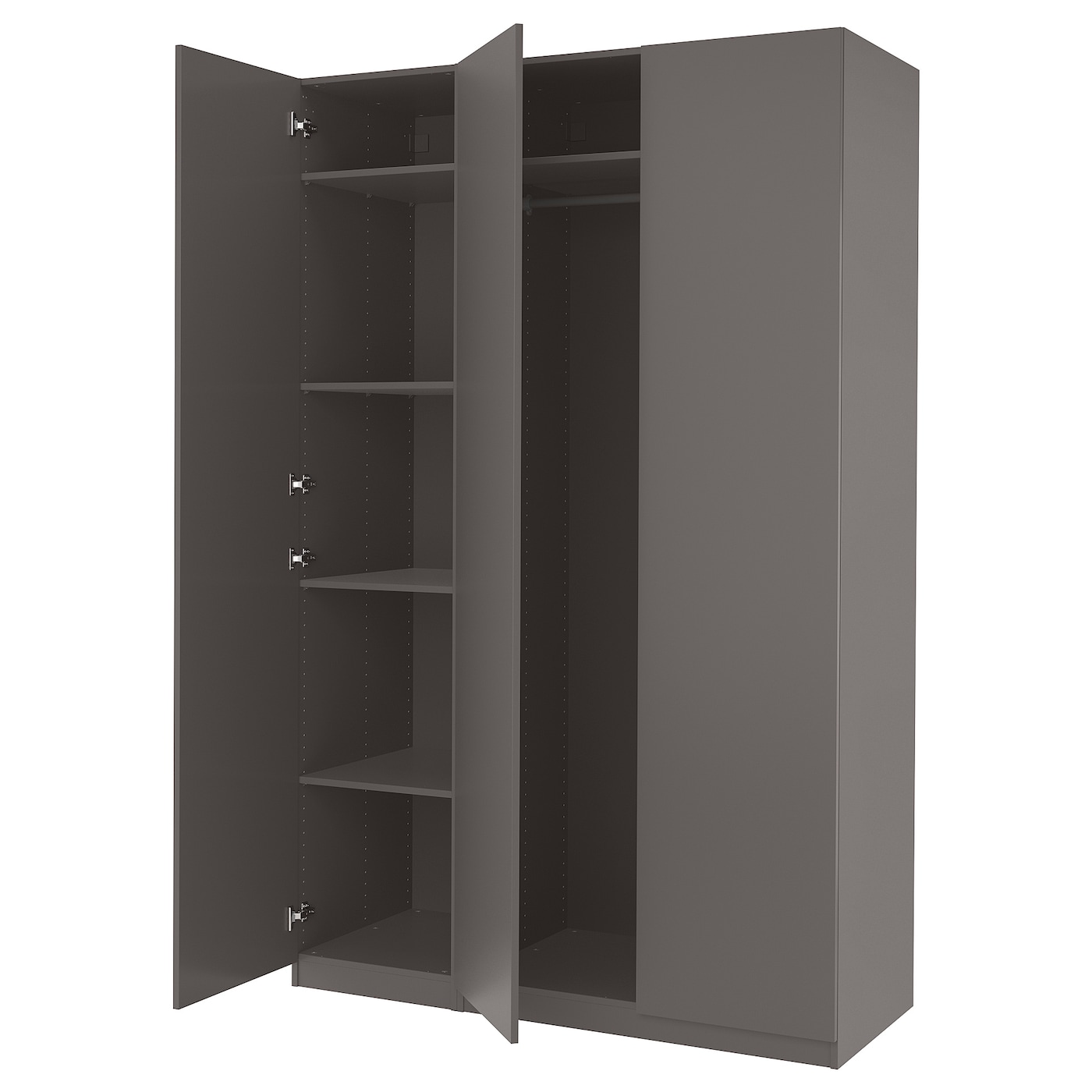 IKEA PAX / FORSAND kombinacja szafy, ciemnoszary/ciemnoszary, 150x60x236 cm