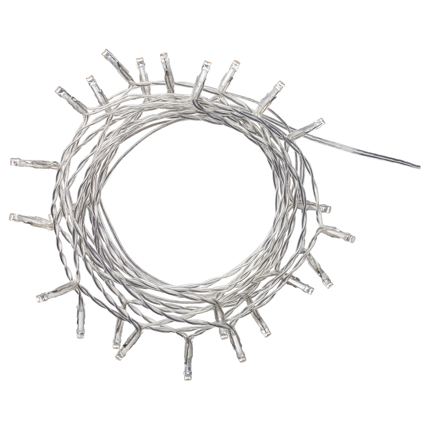 IKEA LEDFYR girlanda LED, 24 lampki, do wnętrz srebrny, Długość do 1. lampy: 1.5 m