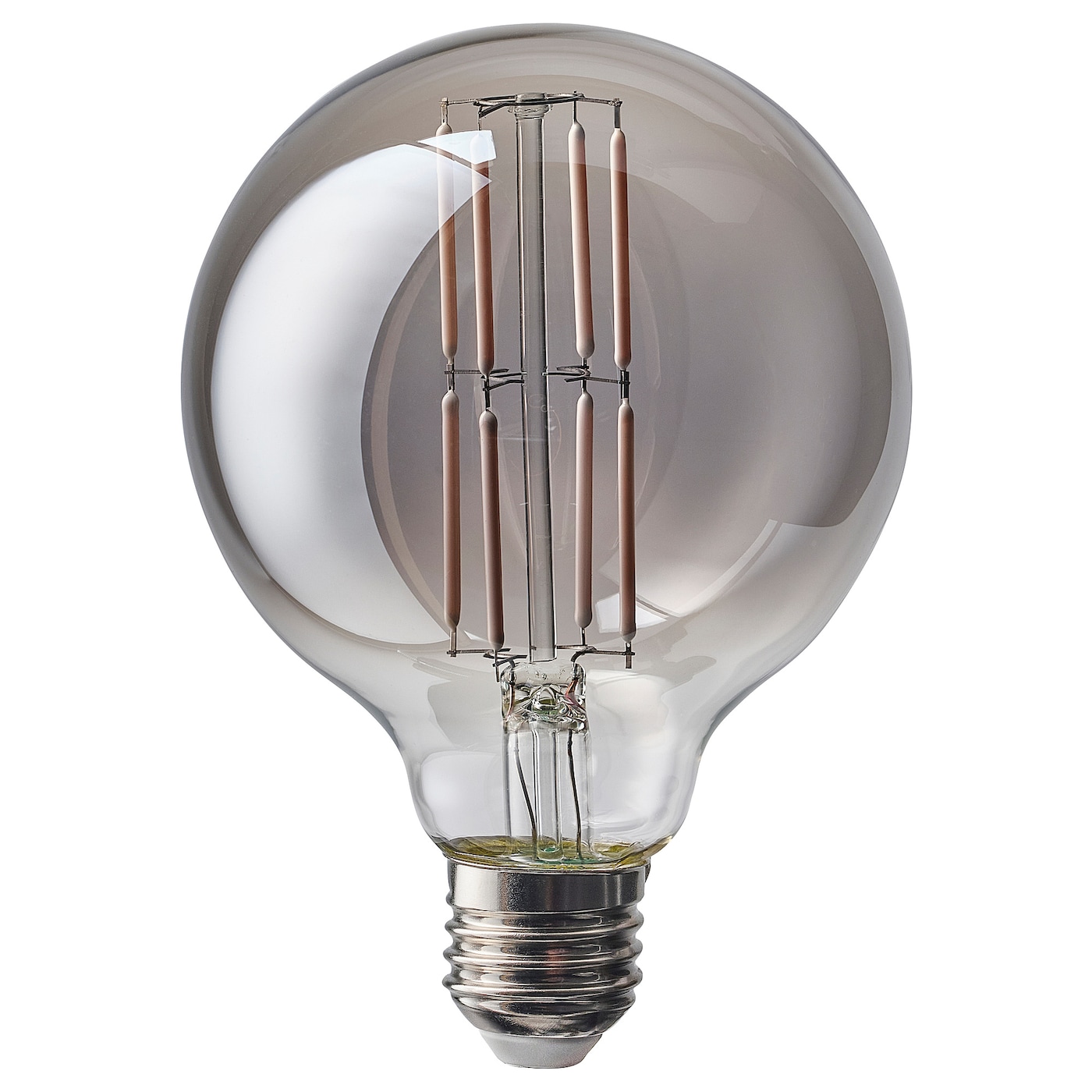 IKEA MOLNART Żarówka LED E27 150 lumenów, kula szare szkło przezroczyste, 95 mm