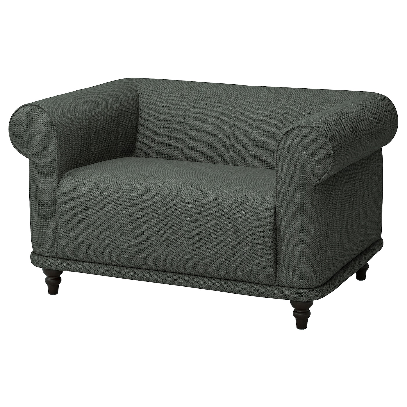 IKEA VISKAFORS fotel 1,5 osobowy, Lejde szary/zielony/brązowy, Głębokość: 90 cm