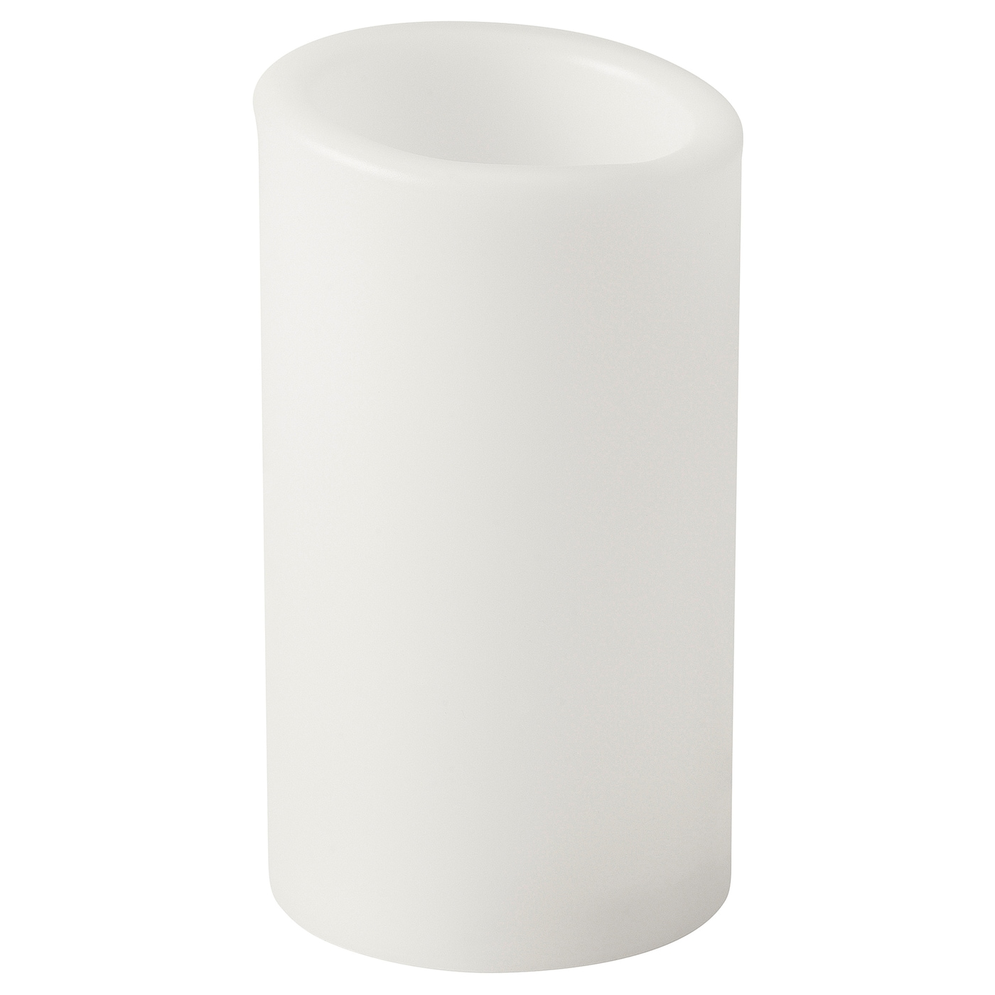 IKEA ÄDELLÖVTRÄD świeca bryłowa LED, biały/do wnętrz, 14 cm
