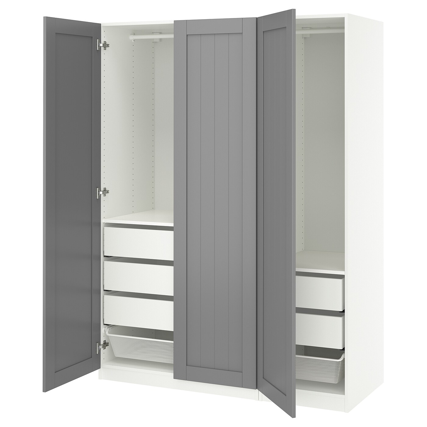 IKEA PAX / GULLABERG kombinacja szafy, biały/szary, 150x60x201 cm