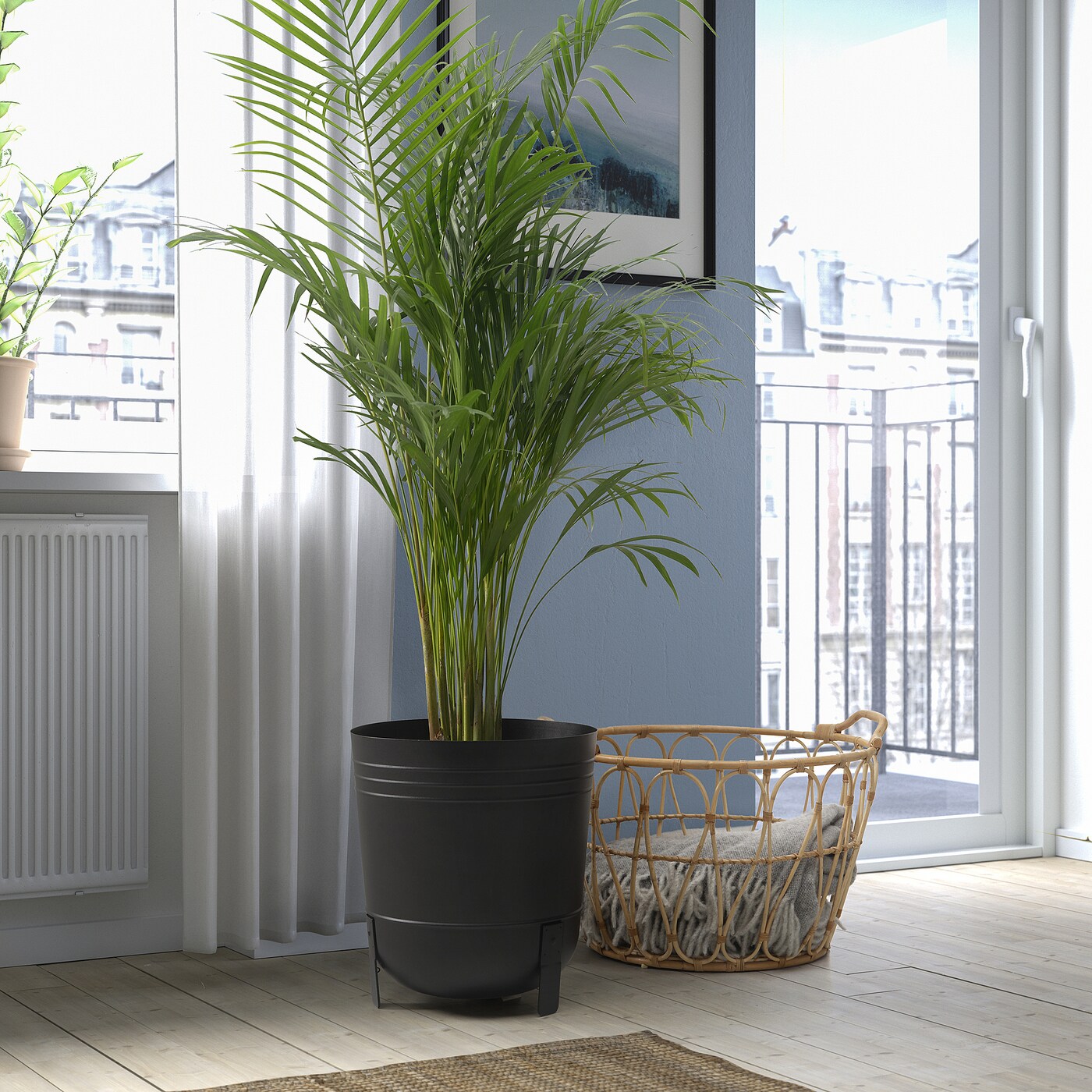 IKEA PÄRLRÖNN Osłonka doniczki, do wewnątrz/na zewnątrz/czarny, 32 cm