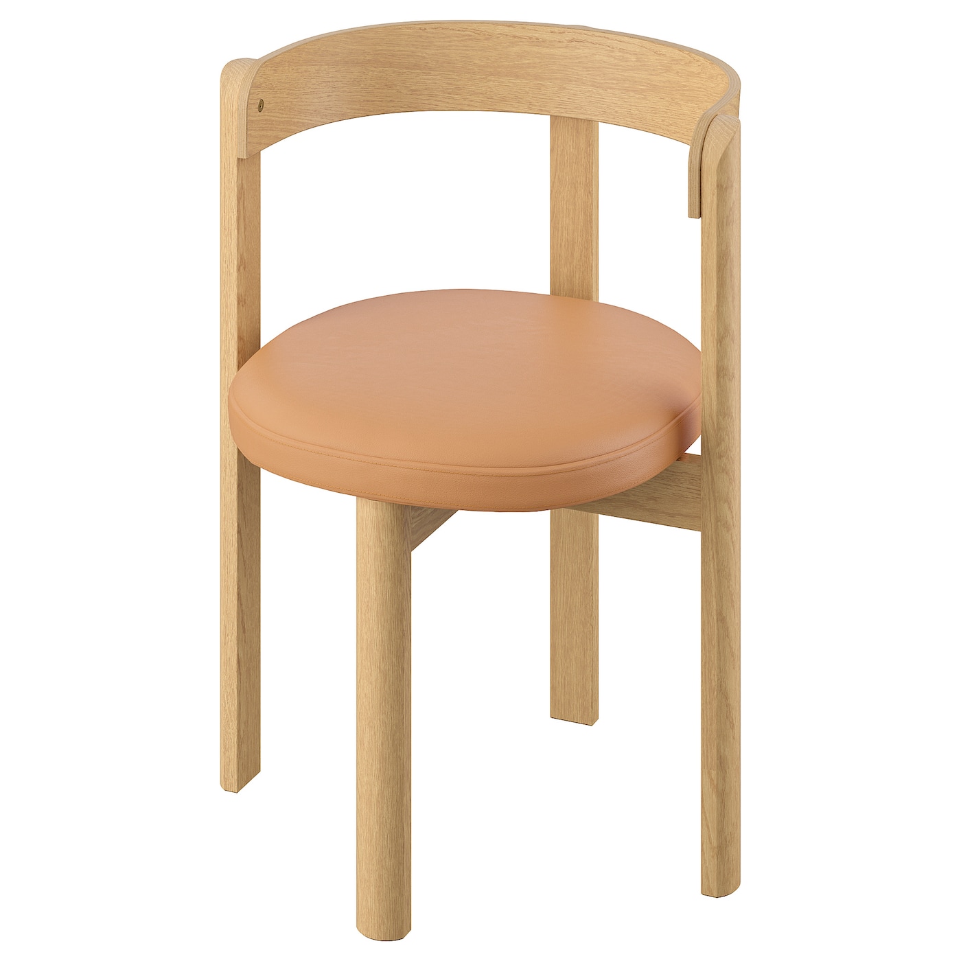 IKEA STOCKHOLM 2025 krzesło, dąb/skóra, Głębokość: 50 cm