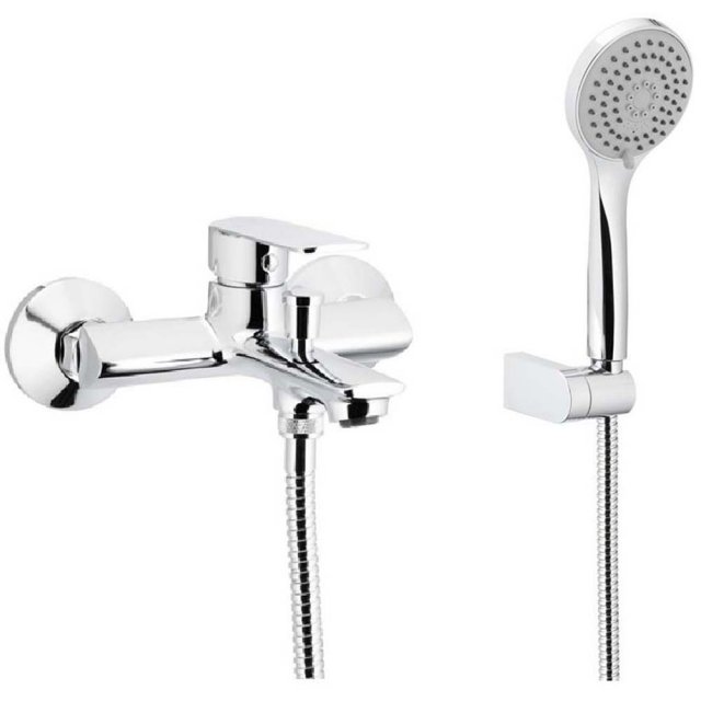 KFA Bateria wannowa ścienna AGAT z zestawem prysznicowym chrom 4424-5