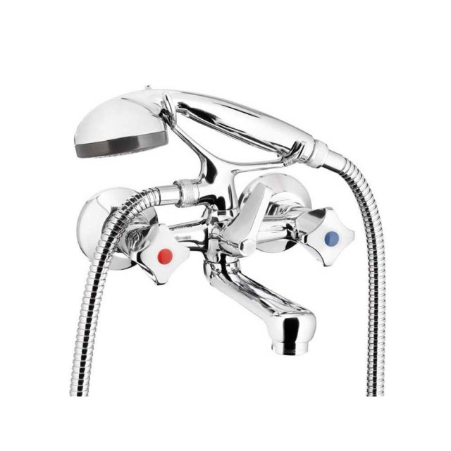 KFA Bateria wannowa ścienna STANDARD z zestawem prysznicowym chrom 30