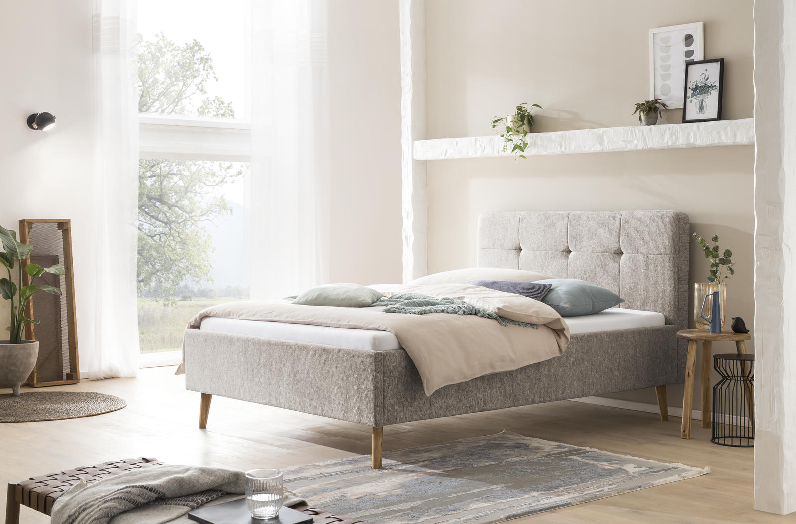 Łóżko tapicerowane 140 Simi taupe
