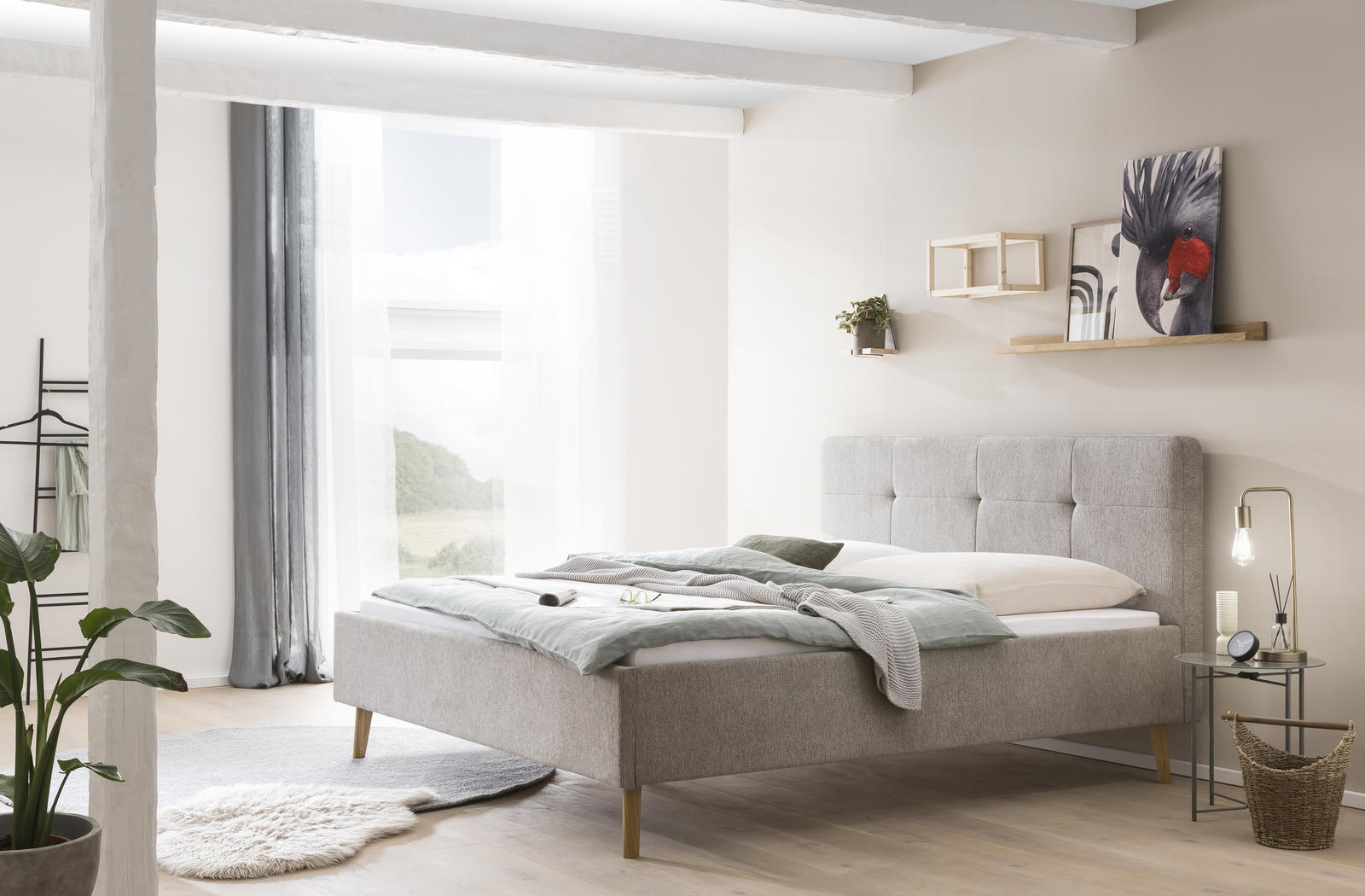 Łóżko tapicerowane 180 Simi taupe