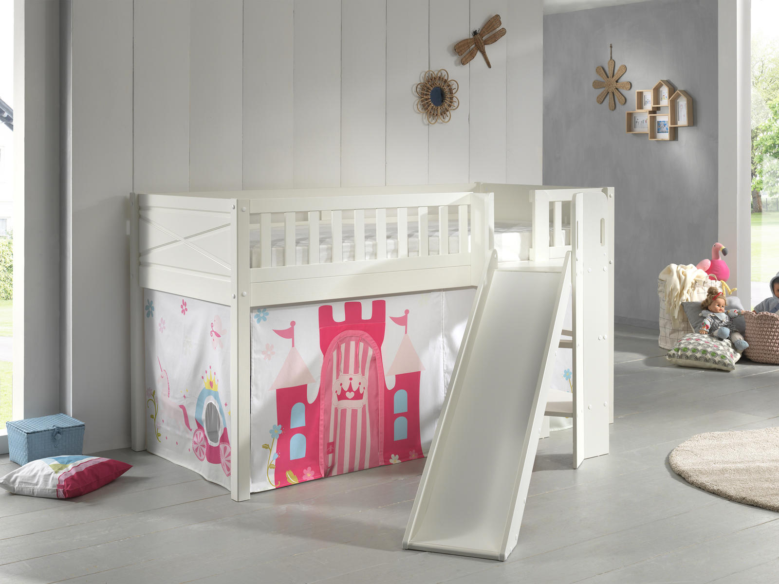 Łóżko dziecięce ze zjeżdżalnią Scotti Princess basic
