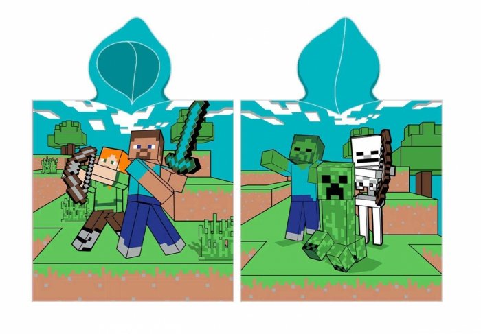 Ręcznik kąpielowy poncho dwustronny Minecraft 50x115 wz. MC01923