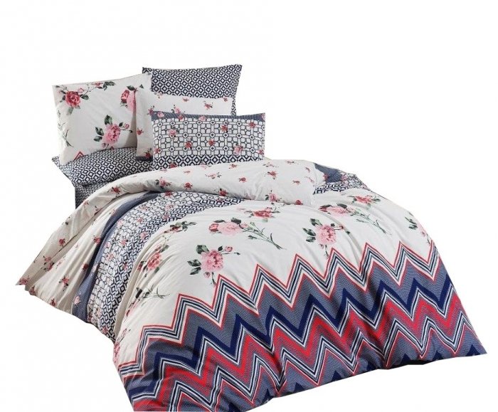 Pościel bawełniana DARYMEX kolekcja Exclusive Cottonlove 160x200 + 2x70x80 wz. MOIRA BLUE