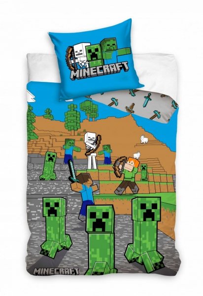 Pościel licencyjna 100% bawełna 160x200 - Minecraft - MC004