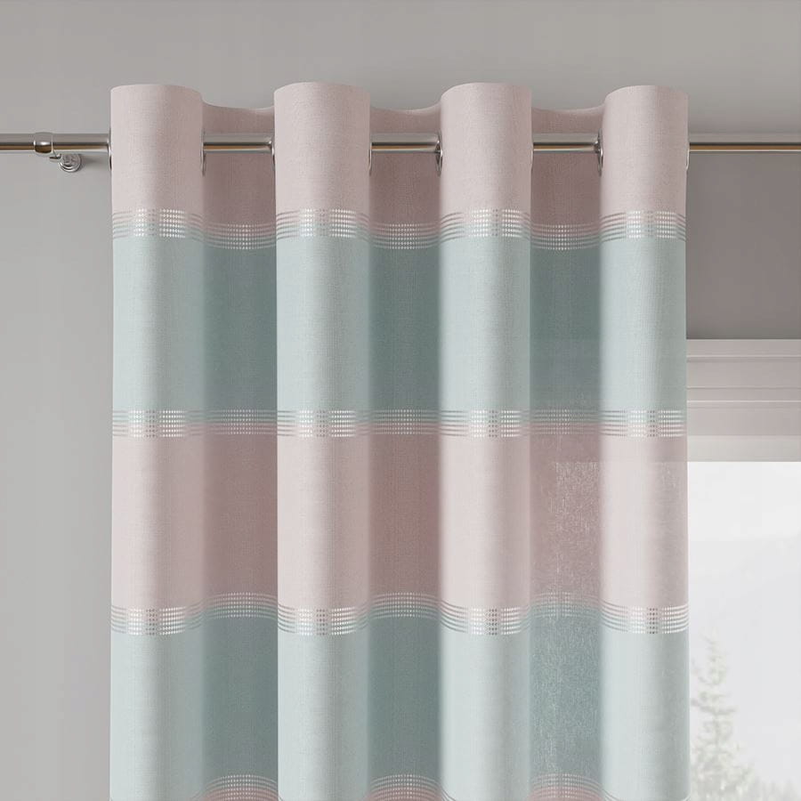 Ada Zasłona gotowa na przelotkach 260x140 cm kolorowe pasy 2 wzory PASTELE