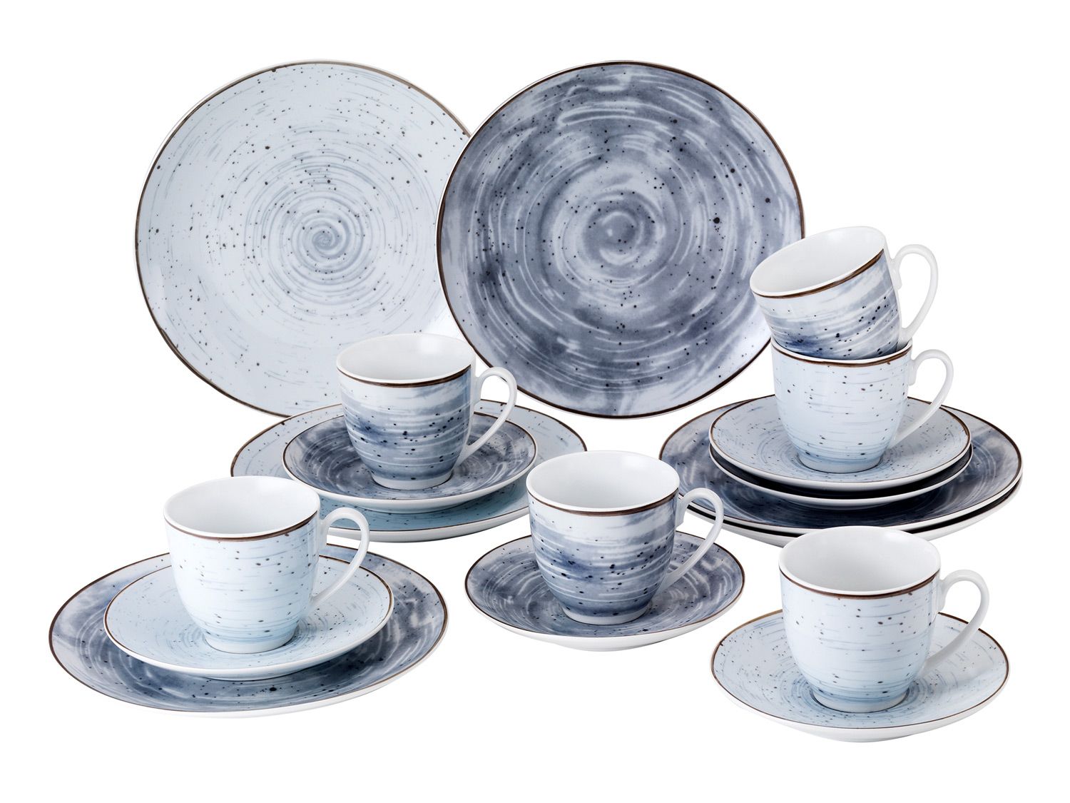 vanWell Serwis porcelanowy, 18 lub 24 elementy 18 elementów, Niebieski