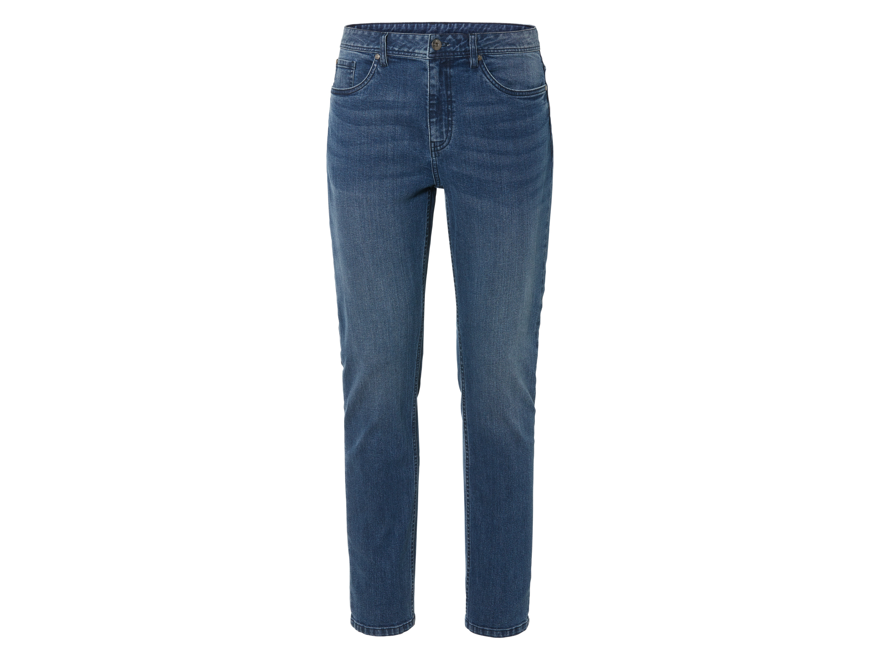Livergy Jeansy męskie z bawełną, slim fit Niebieski, 52 36/32