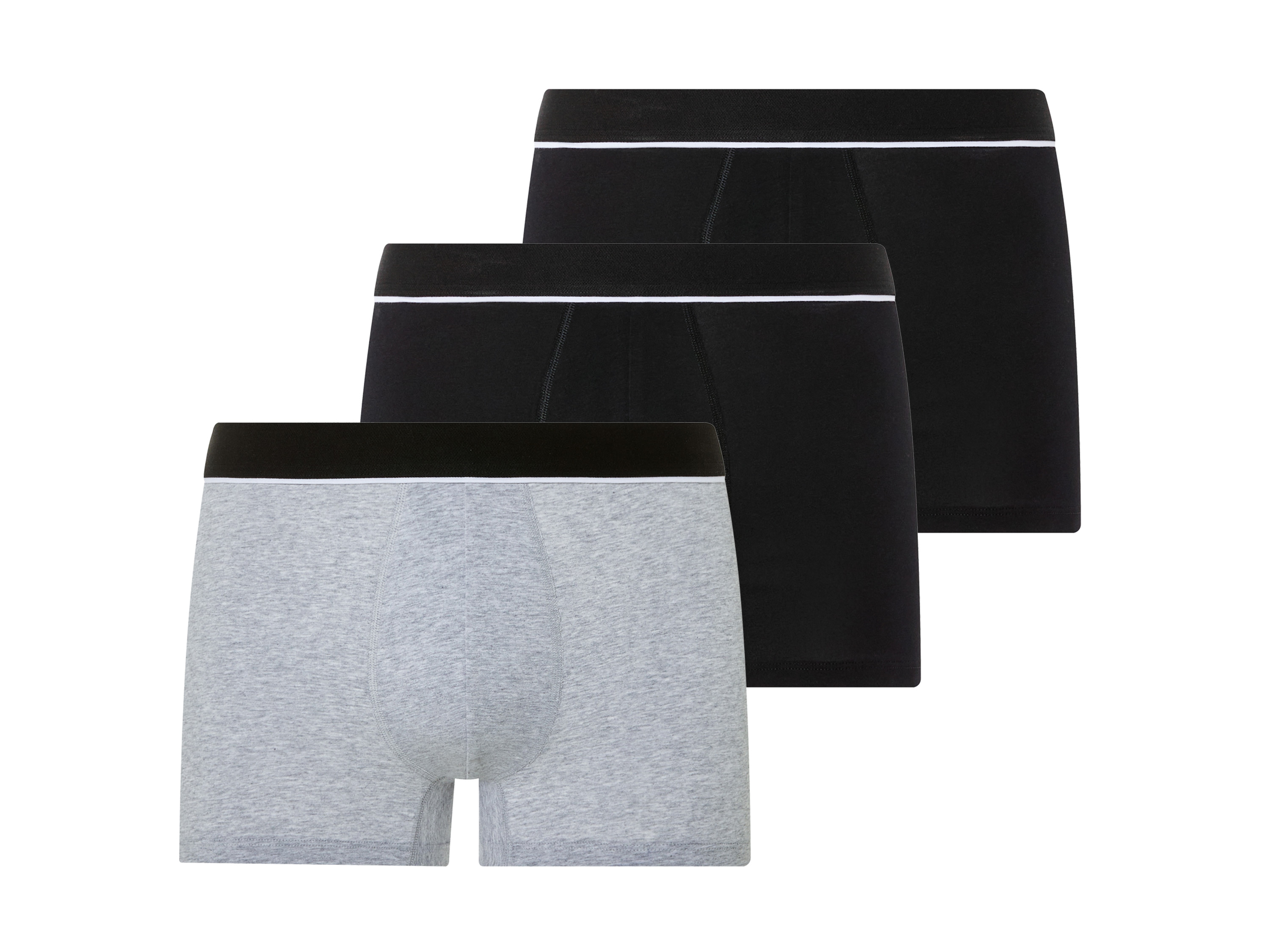 Livergy Bokserki męskie z bawełny organicznej, 3 pary Czarny/szary, 7/Xl