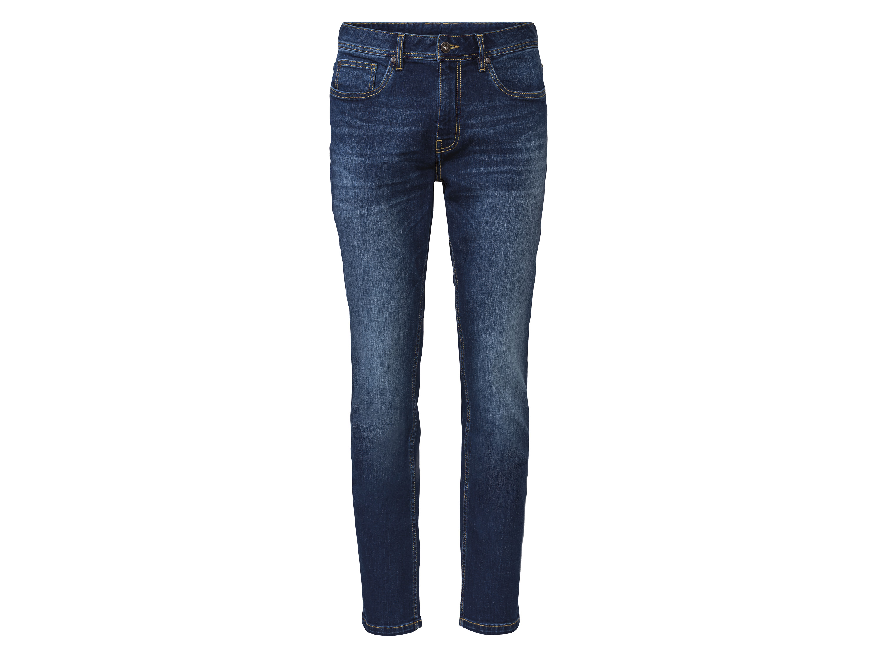 Livergy Jeansy męskie z bawełną, slim fit Niebieski, 54 38/32