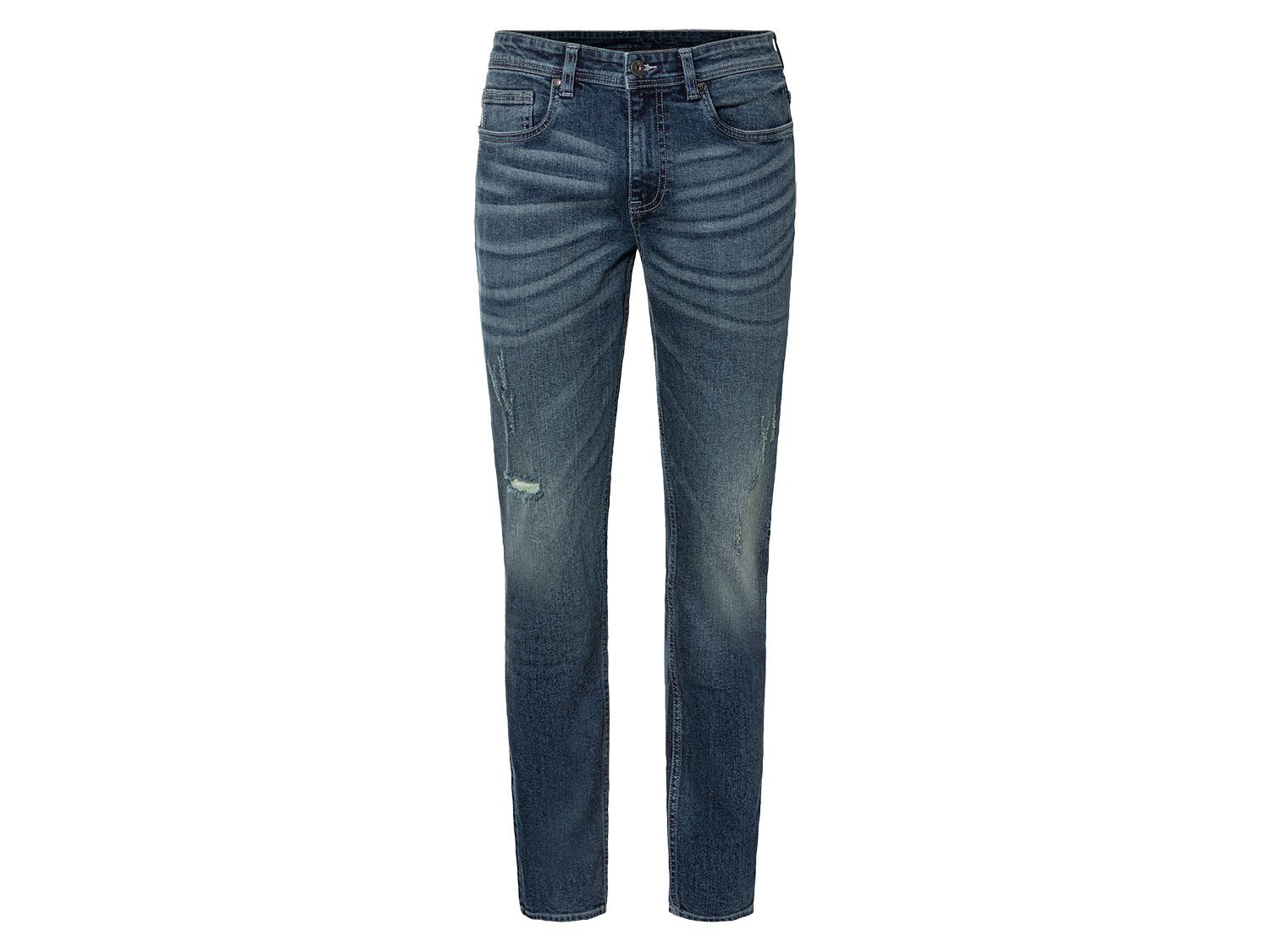 Livergy Jeansy męskie z bawełną, Slim Fit Ciemnoniebieski, 48 32/32