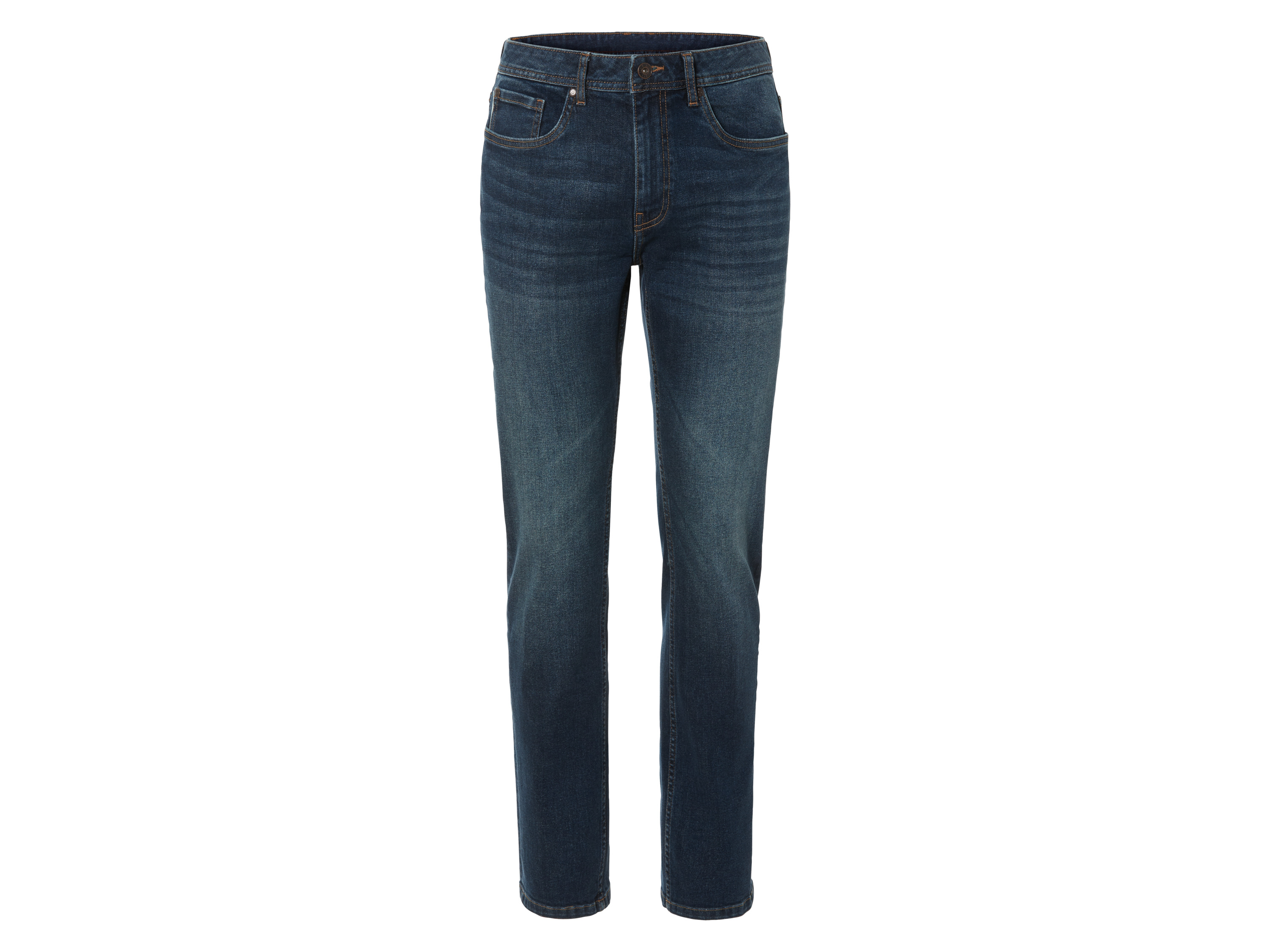 Livergy Jeansy męskie z bawełną, slim fit 52 36/32, Ciemnoniebieski