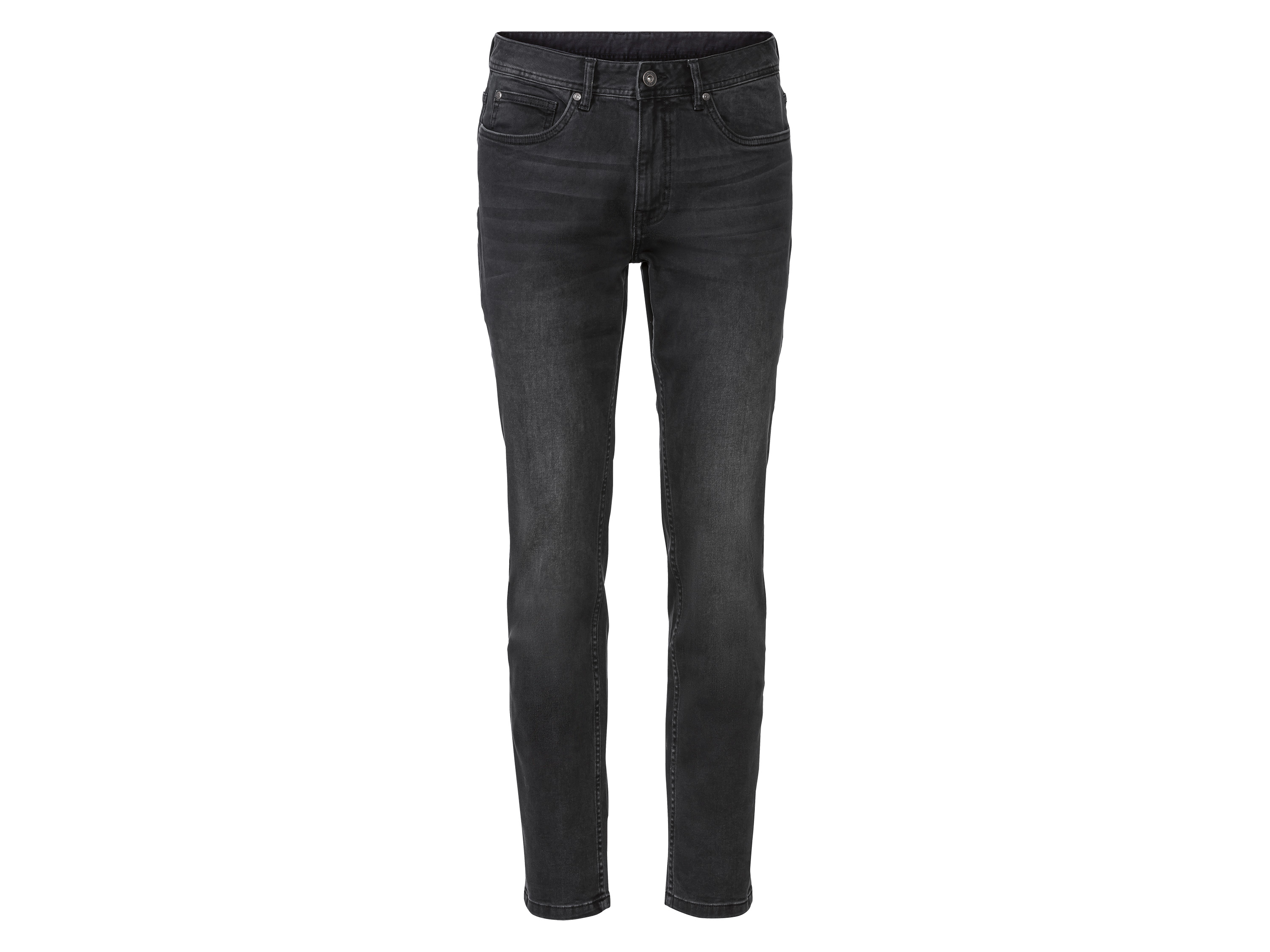 Livergy Jeansy męskie z bawełną, slim fit Szary, 50 34/32