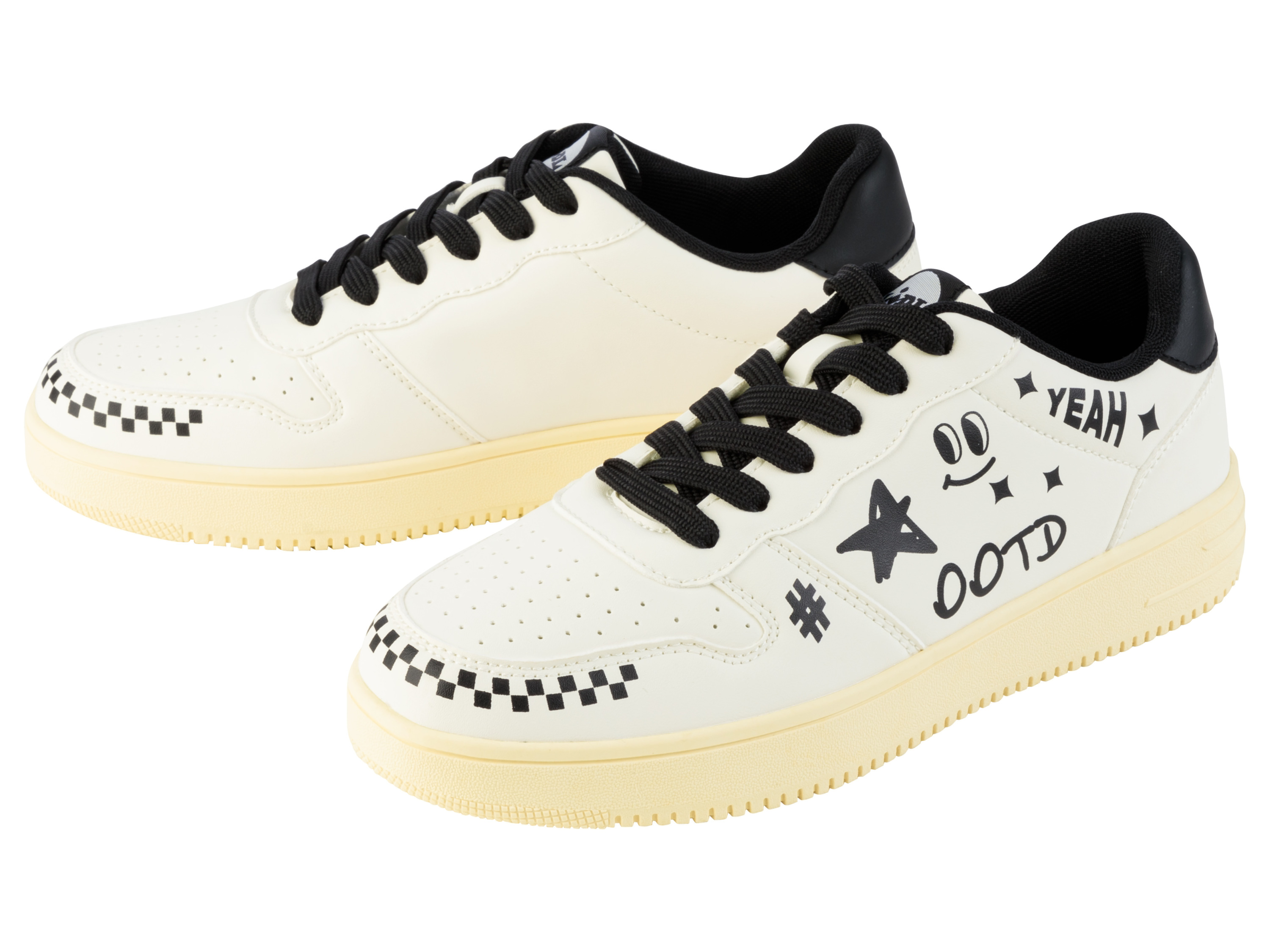 Buty sneakersy damskie/męskie z kolekcji Lidla Biały/ czarny, 38
