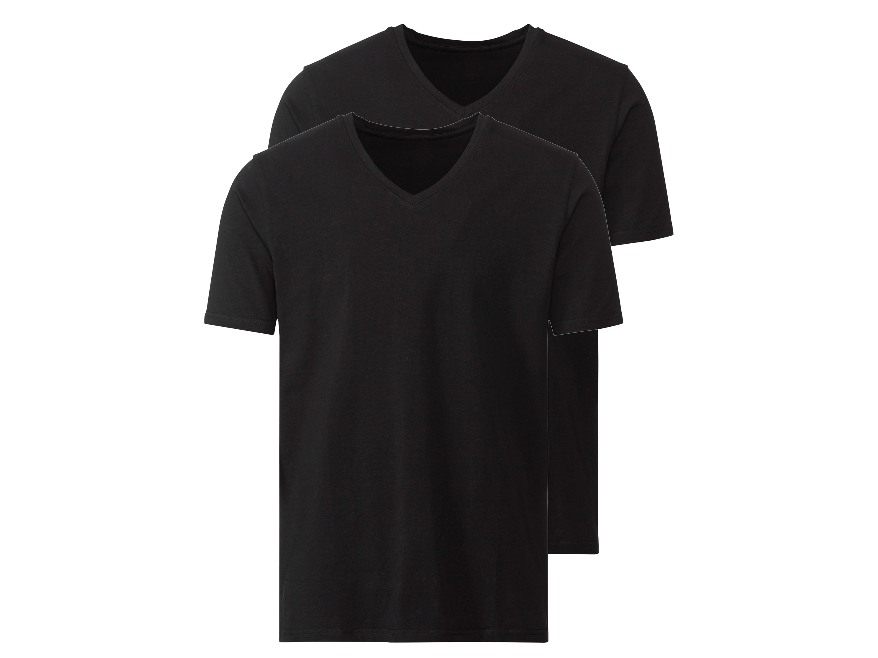 Mexx T-shirt męski z bawełną, 2 sztuki Czarny/dekolt w kształcie litery V, XXL