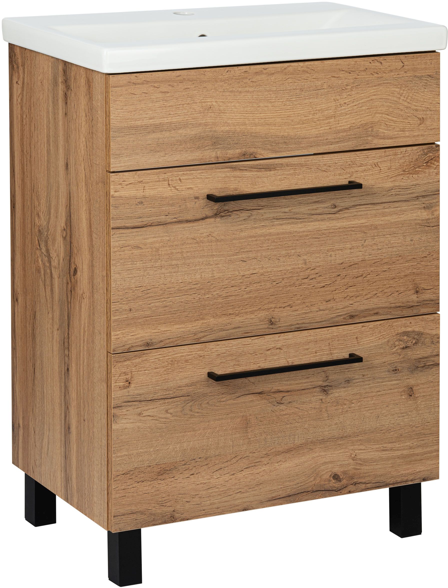 Darmowa Dostawa - Umywalka z szafką 61 cm dąb Astor Sol Wotan AFBUI6120N