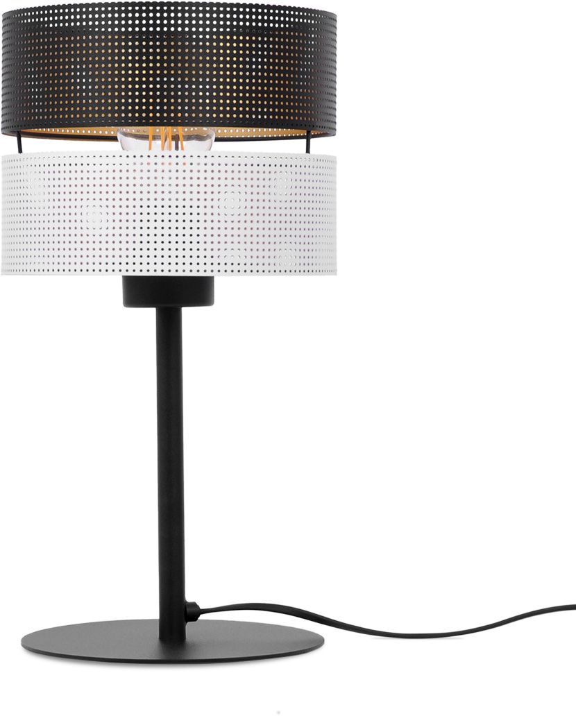 Darmowa Dostawa - Lampa stołowa 1x40 W biała-czarna-złota Kaja Vega K5296