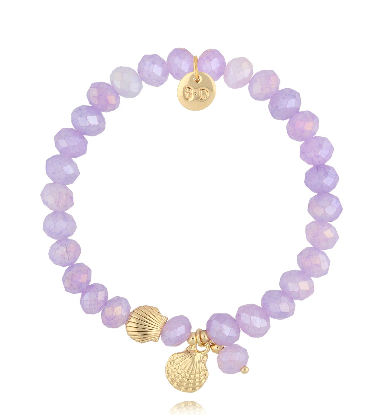 Bransoletka z kryształkami i muszelką Crystal Shell BSH0170 - By Dziubeka