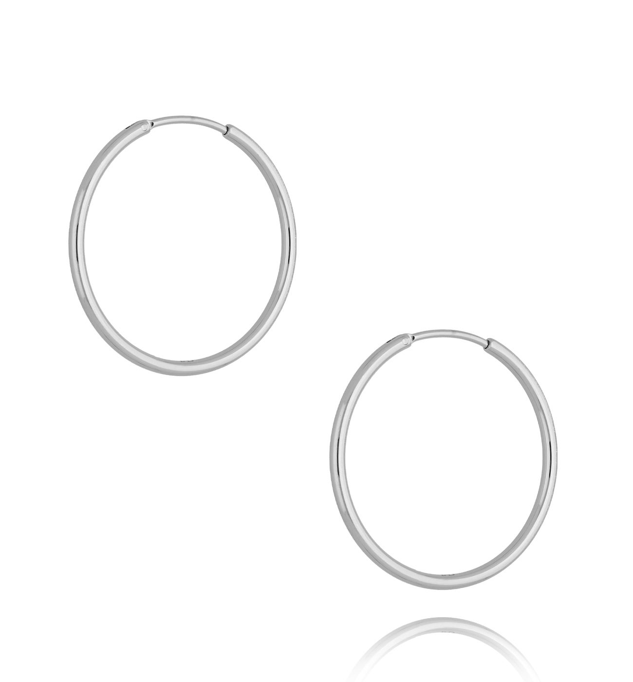 Kolczyki srebrne koła ze stali szlachetnej 35 mm Basic Hoop - By Dziubeka