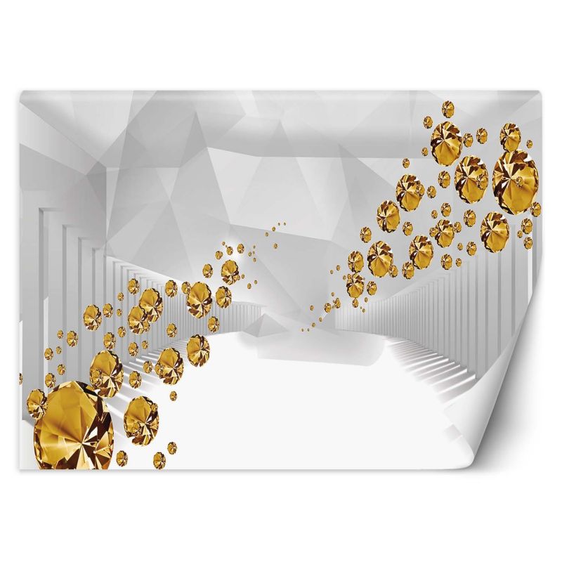 Fototapeta Feeby Złote kamienie tunel 3D 200x140 1 szt