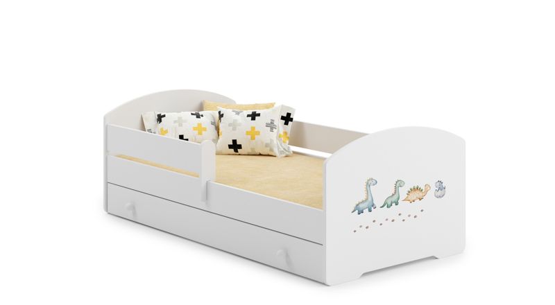 Łożko dziecięce Kobi LUK z szufladą i barierką 140x70 Kobi Dinozaury 1 szt.