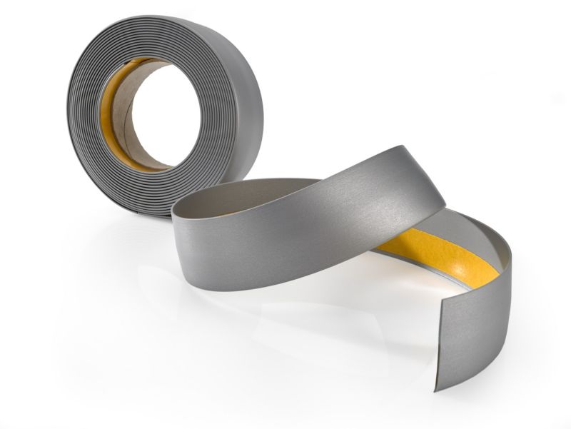Listwa maskująca PCV 30x30mm, QUEST do drzwi i okien, płaskownik wykończeniowy PCV ozdobny, srebrny, 5m