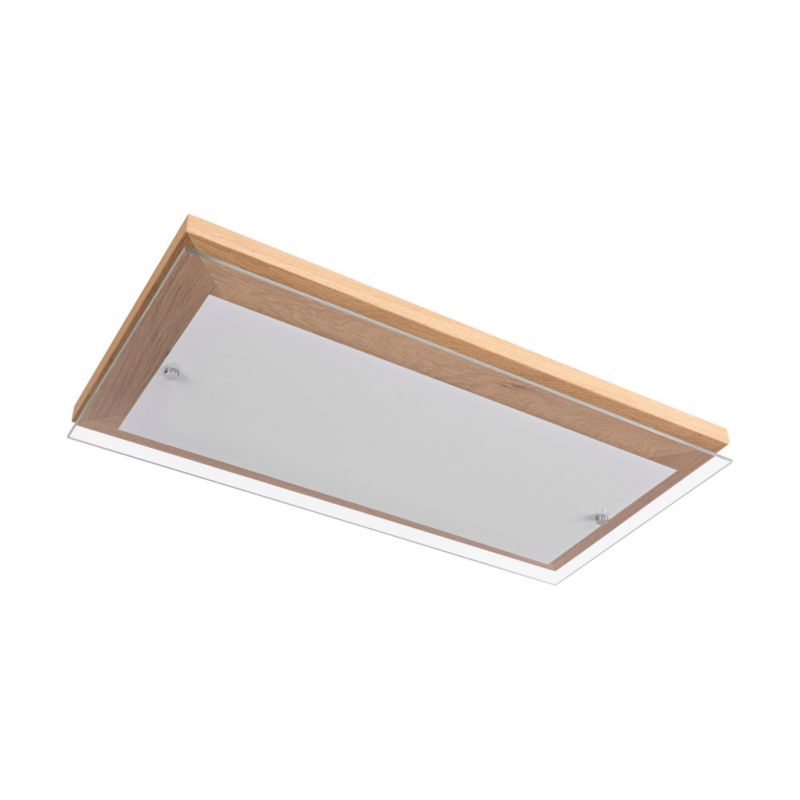 Drewniana Lampa Sufitowa SPOT Light 1xLED 24W Dąb Olejowany FSC z Transparentnym Szkłem, Polski Producent, 1szt.