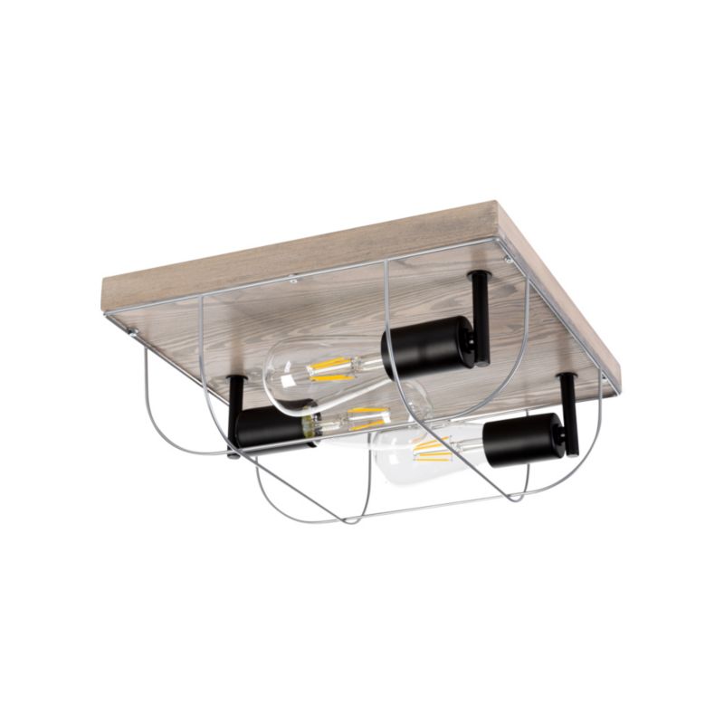 Drewniana Lampa Sufitowa SPOT Light 3xE27 Max.15W LED Drewno Sosnowe Szare FSC z Srebrnym Dodatkiem, 1 szt.
