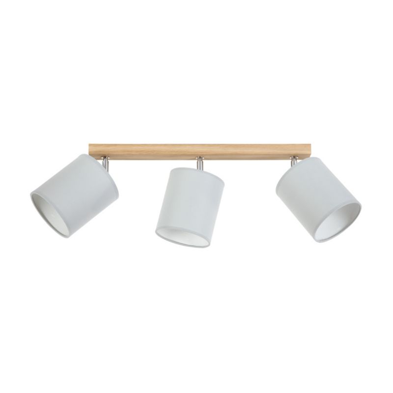 Drewniana Lampa Sufitowa SPOT Light 3xE27 Max.25W Dąb Olejowany FSC z Szarymi Abażurami, Polski Producent, 1 szt.