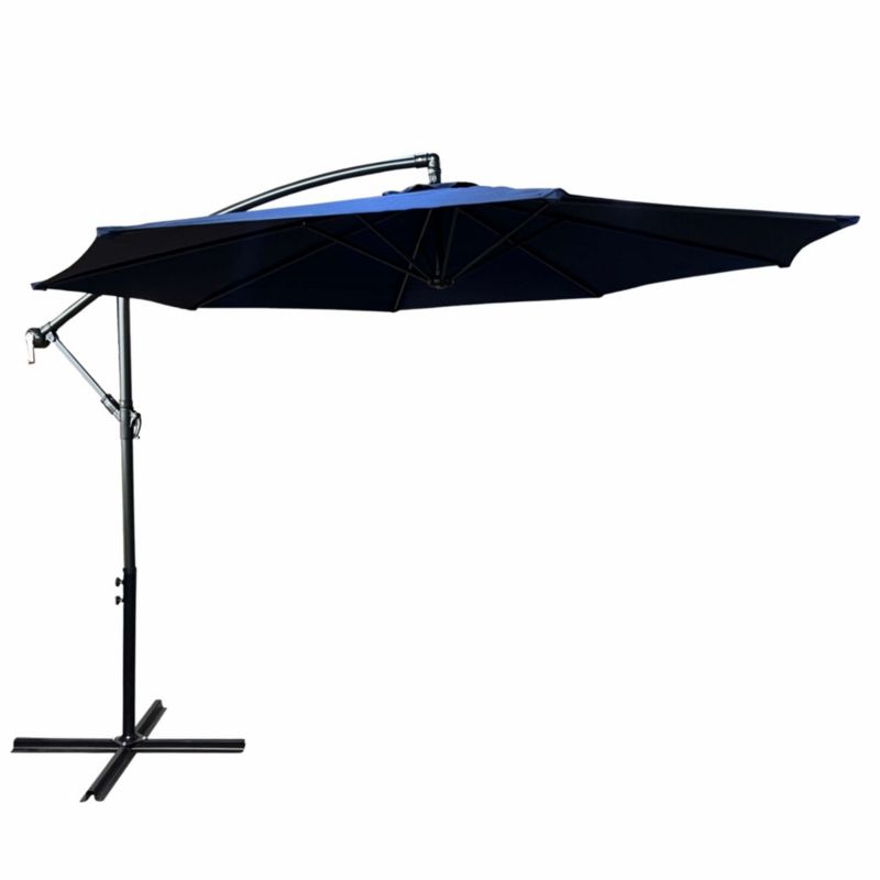 Parasol ogrodowy Aster ochrona UV w kolorze ciemnoniebieskim waga 12,1 kg wymiary 300x300x245 cm 1 szt.