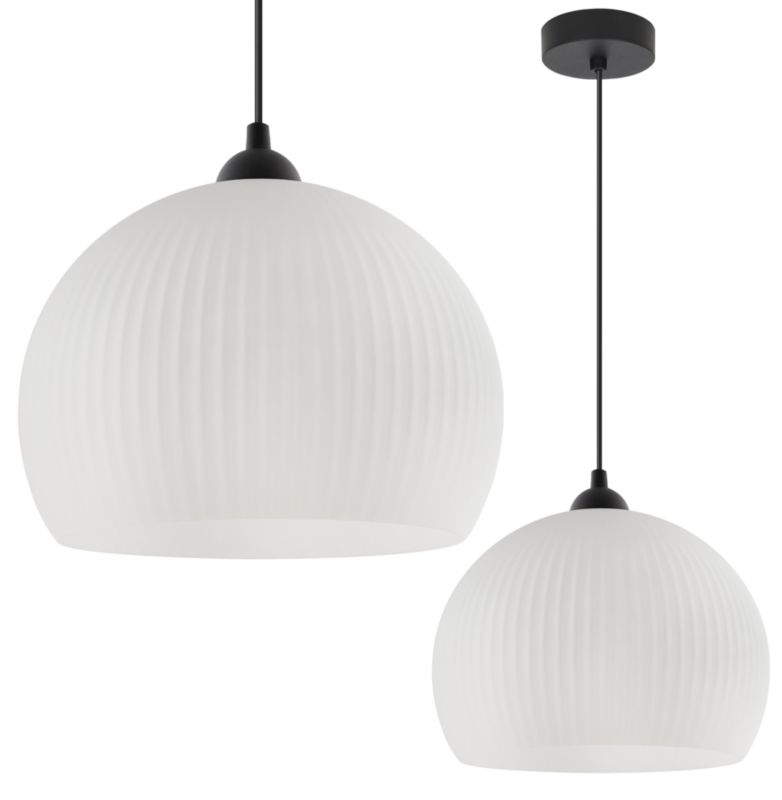 Lampa sufitowa wisząca Light Home LH Riffle Kula biała 1x E27 60W czarny 1szt.