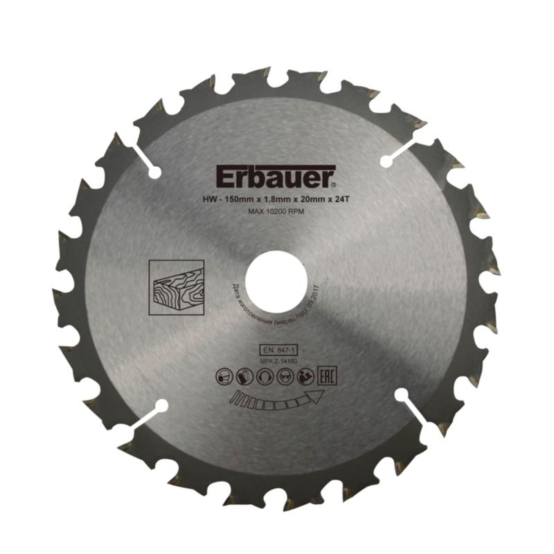 Tarcza do drewna Erbauer 150 x 20 mm 24T
