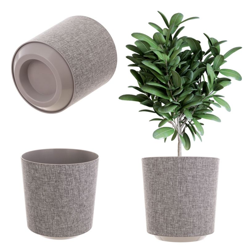 Doniczka KADAX Donica Na Kwiaty Osłonka Plastikowa Kwietnik 25cm Taupe 1szt.