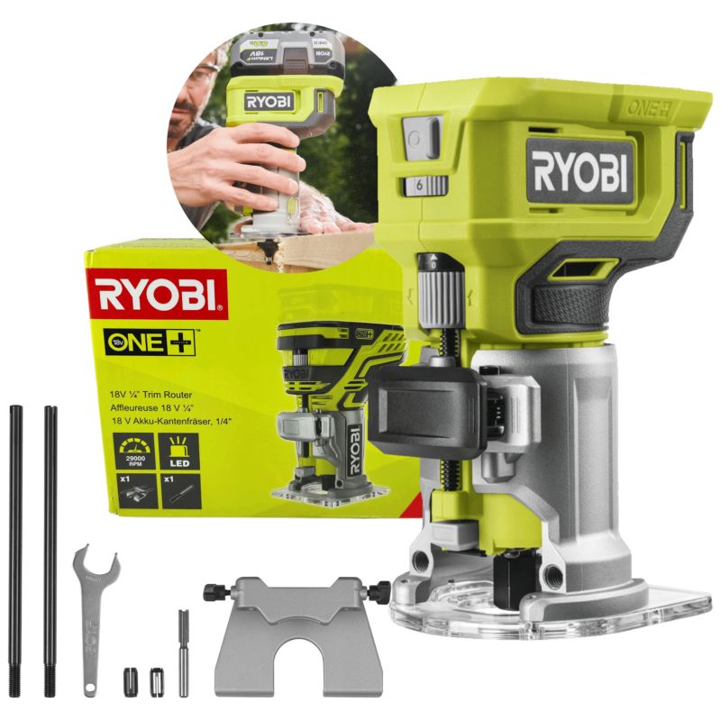 Akumulatorowa Frezarka Górnowrzecionowa RYOBI 18 V 1szt.