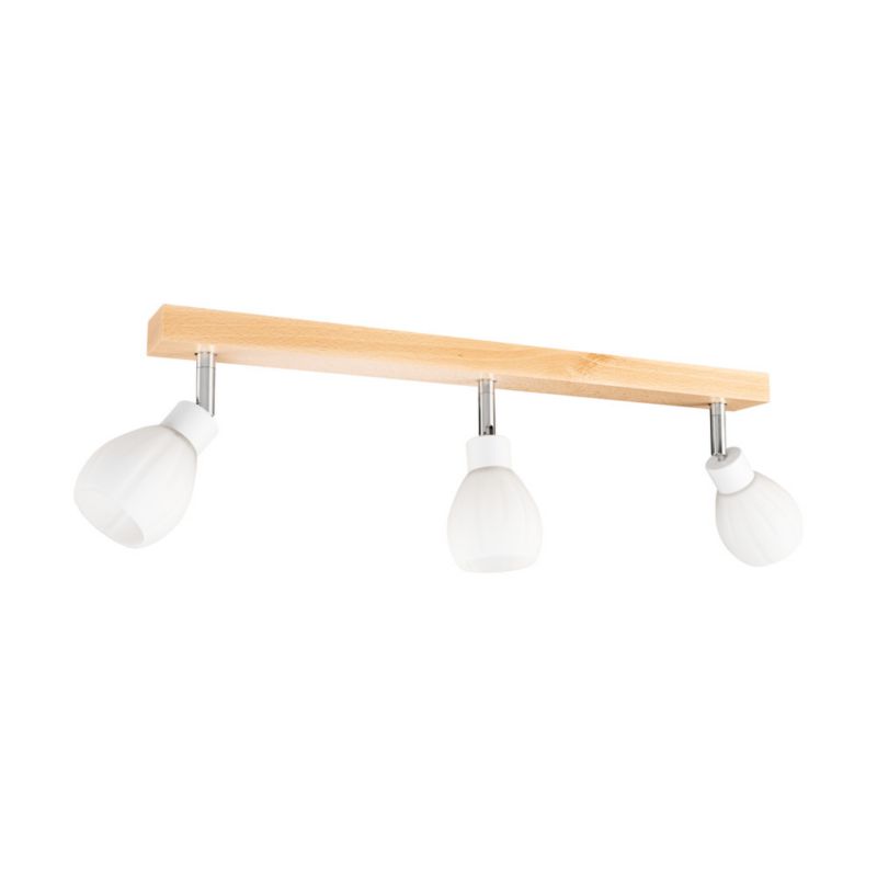 Drewniana Lampa Sufitowa SPOT Light 3xG9 LED 3W Naturalna Brzoza FSC z Akcentami Bieli, Polski Producent, 1 szt.