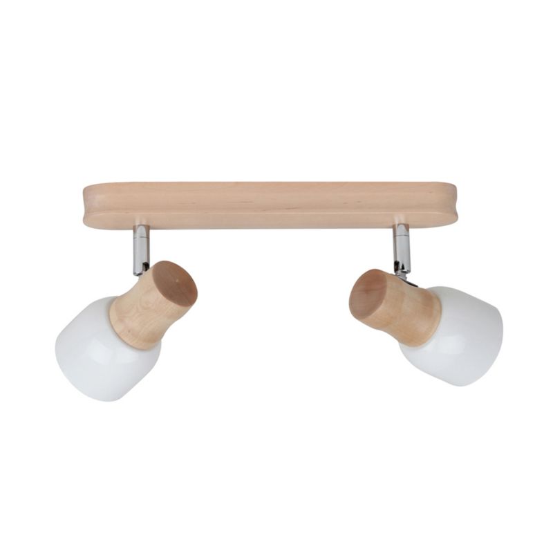 Drewniana Lampa Sufitowa SPOT Light 2xE14 Max.40W Naturalna Brzoza FSC z Białym Kloszem, Polski Producent 1 szt.
